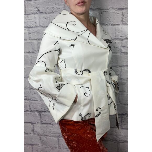 Stunning Avant Garde Black &White Embroidered Samuel Dong Blazer/Jacket/Shacket - Picture 2 of 10